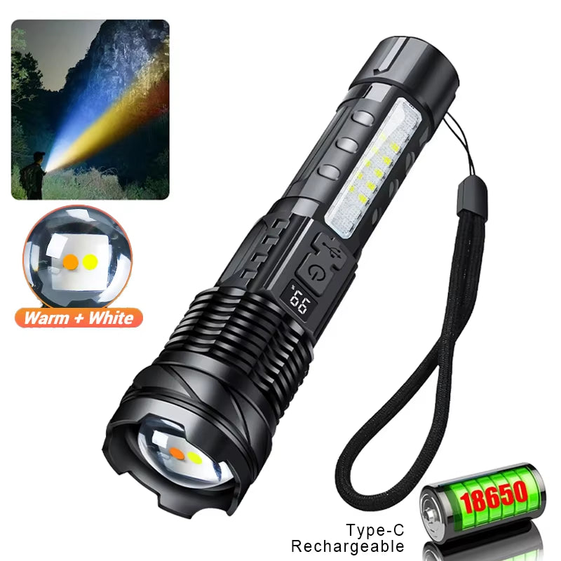 XHP50 Tactical Flashlight with USB Charging